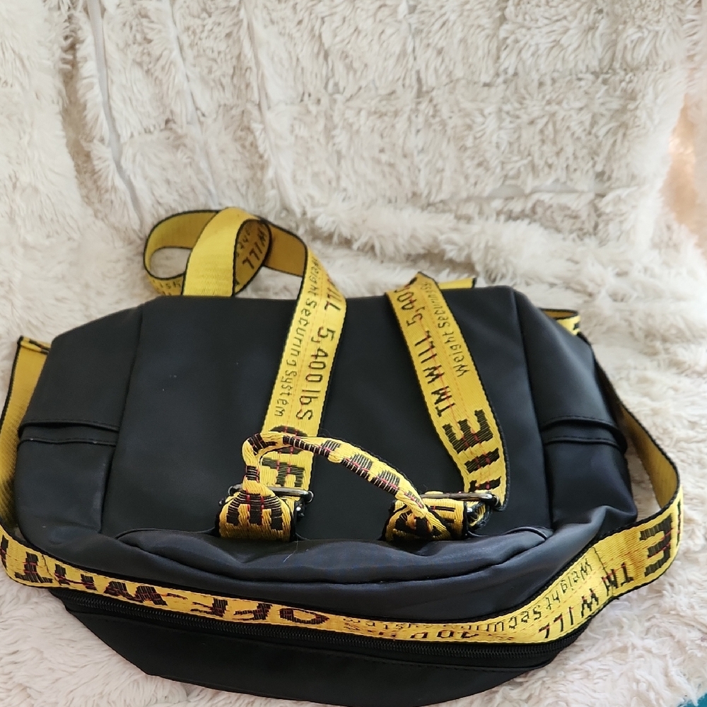 Off-White Black and Yellow Nylon Backpack